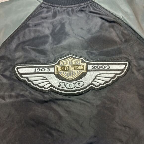 Harley Davidson 100 Year Anniversary Bomber/Jacket Grey Men's Large. Branded.... - Picture 7 of 16